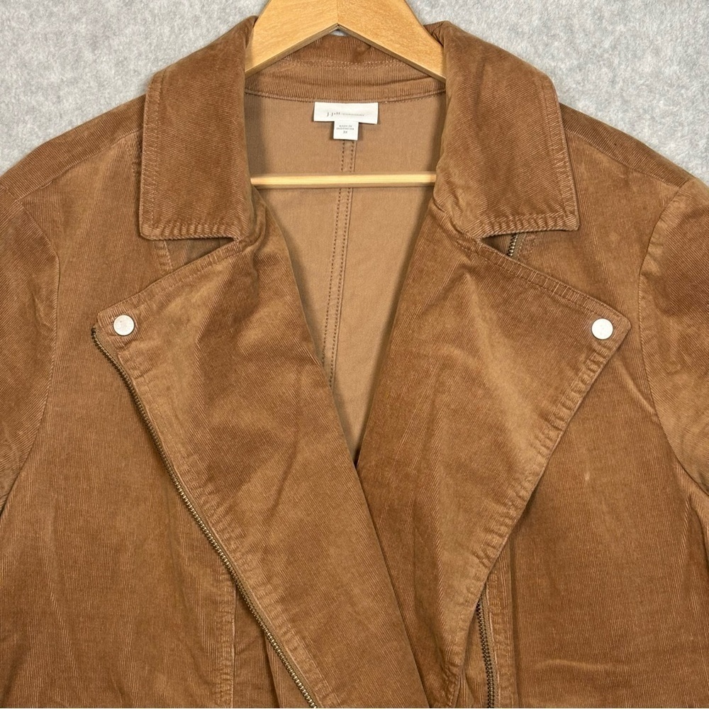 J. Jill Corduroy Full Zip Moto Jacket Coat-Washed Rye Brown-Women Size 2X - Picture 4 of 9